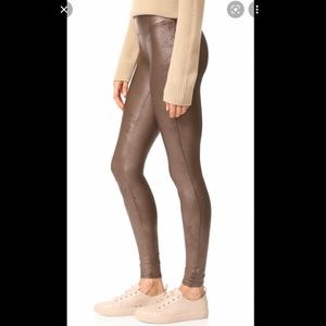Spanx Leggings (S) Bronze Metal Faux Leather